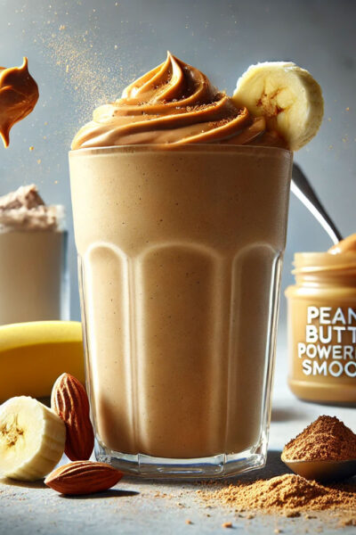 Peanut Butter Powerhouse Smoothie | High-protein smoothie recipe | Peanut butter smoothie | Low-sugar smoothie | Bariatric-friendly smoothie | Smoothie for weight loss | Healthy peanut butter smoothie | Post-surgery smoothie | Low-carb smoothie recipe | Protein-packed smoothie